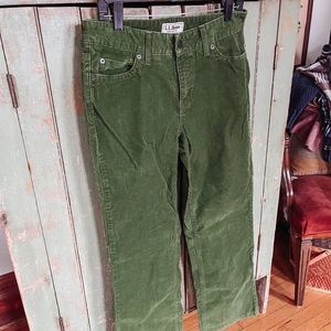 Ll bean | green bootcut corduroy pants